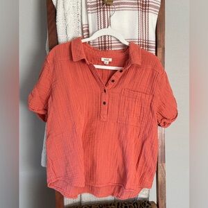 💜 5/$30 Sale: Ana 100% Cotton Muslin Blouse/Shirt